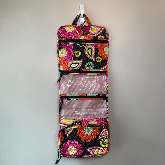 Vera Bradley Ziggy Zinnia Floral Print Travel Hanging Makeup Organizer Case - Picture 4 of 9